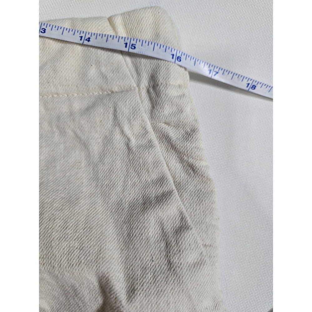 Zara Ivory Linen Cotton Wide Leg Pants Size L - Picture 8 of 8